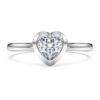 Anillo solitario Eternity con diamantes cultivados en laboratorio de 0,5 ct en total, forma de corazón, plata de ley Anillo solitario Eternity con diamantes cultivados en laboratorio de 0,5 ct en total, forma de corazón, plata de ley