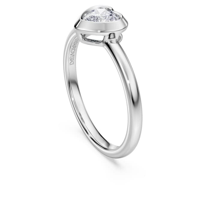 Anillo solitario Eternity con diamantes cultivados en laboratorio de 0,5 ct en total, forma de corazón, plata de ley Anillo solitario Eternity con diamantes cultivados en laboratorio de 0,5 ct en total, forma de corazón, plata de ley