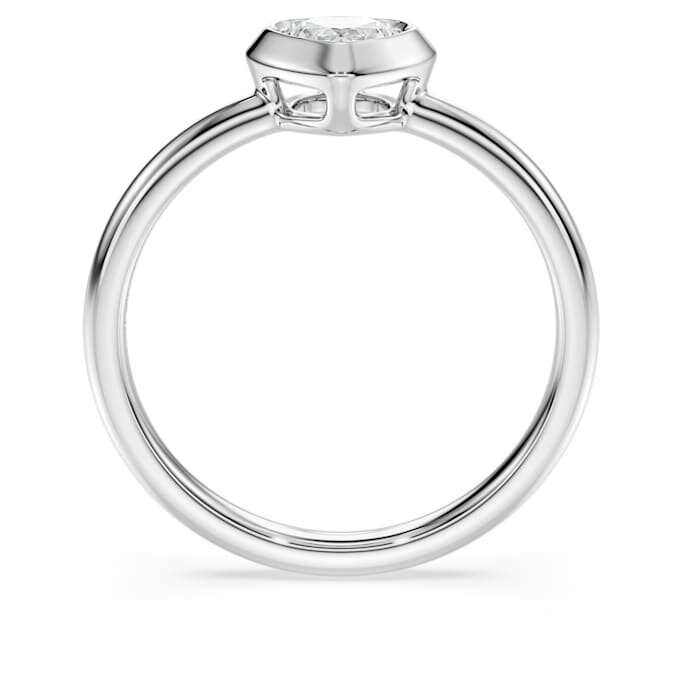 Anillo solitario Eternity con diamantes cultivados en laboratorio de 0,5 ct en total, forma de corazón, plata de ley Anillo solitario Eternity con diamantes cultivados en laboratorio de 0,5 ct en total, forma de corazón, plata de ley