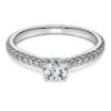 Anillo solitario Eternity con diamantes cultivados en laboratorio de 0,7 ct en total, forma redonda, oro blanco de 14K Anillo solitario Eternity con diamantes cultivados en laboratorio de 0,7 ct en total, forma redonda, oro blanco de 14K