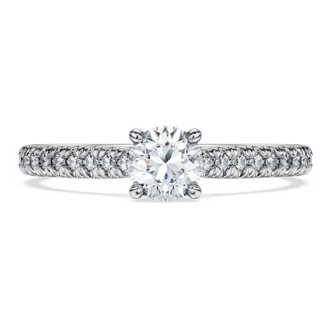 Anillo solitario Eternity con diamantes cultivados en laboratorio de 0,7 ct en total, forma redonda, oro blanco de 14K Anillo solitario Eternity con diamantes cultivados en laboratorio de 0,7 ct en total, forma redonda, oro blanco de 14K