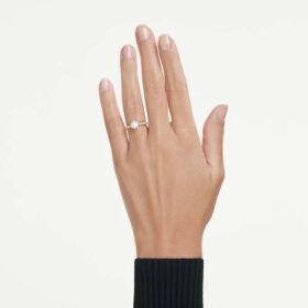 Anillo solitario Eternity con diamantes cultivados en laboratorio de 1,2 quilates en total, forma redonda, oro amarillo de 14 quilates