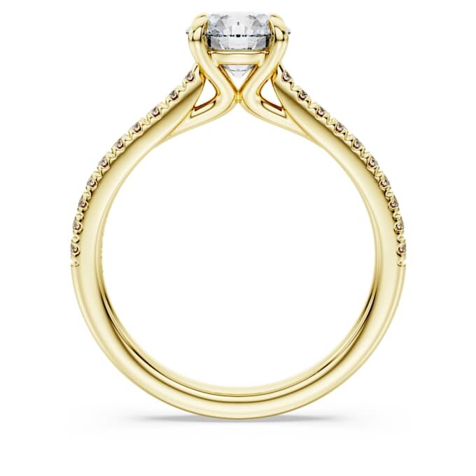 Anillo solitario Eternity con diamantes cultivados en laboratorio de 1,2 quilates en total, forma redonda, oro amarillo de 14 quilates Anillo solitario Eternity con diamantes cultivados en laboratorio de 1,2 quilates en total, forma redonda, oro amarillo de 14 quilates