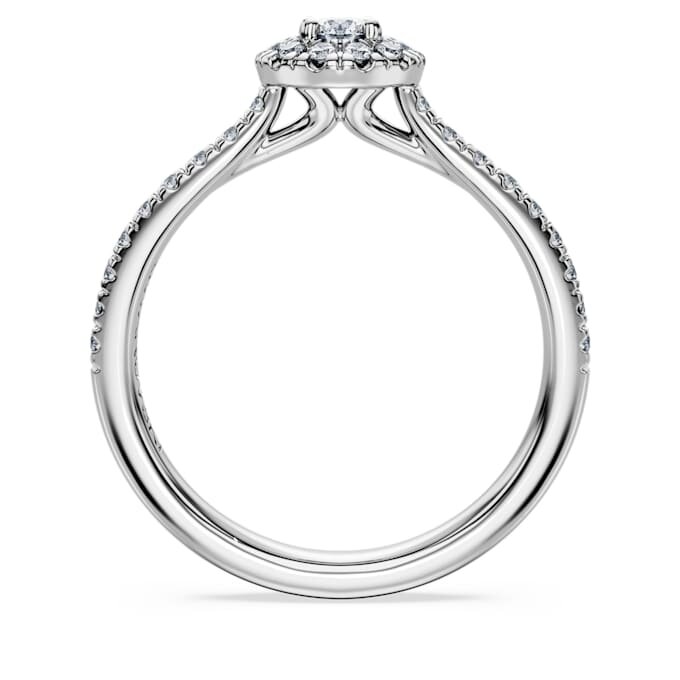 Anillo solitario «Eternity Halo» con diamantes cultivados en laboratorio, 0,45 quilates en total, forma redonda, plata de ley Anillo solitario «Eternity Halo» con diamantes cultivados en laboratorio, 0,45 quilates en total, forma redonda, plata de ley