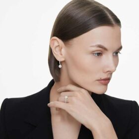 Anillo solitario Eternity Halo con diamantes cultivados en laboratorio, 0,8 ct en total, forma redonda, oro blanco de 14K