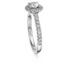 Anillo solitario Eternity Halo con diamantes cultivados en laboratorio, 0,8 ct en total, forma redonda, oro blanco de 14K Anillo solitario Eternity Halo con diamantes cultivados en laboratorio, 0,8 ct en total, forma redonda, oro blanco de 14K