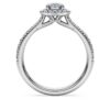 Anillo solitario Eternity Halo con diamantes cultivados en laboratorio, 0,8 ct en total, forma redonda, oro blanco de 14K Anillo solitario Eternity Halo con diamantes cultivados en laboratorio, 0,8 ct en total, forma redonda, oro blanco de 14K
