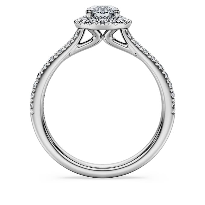 Anillo solitario Eternity Halo con diamantes cultivados en laboratorio, 0,8 ct en total, forma redonda, oro blanco de 14K Anillo solitario Eternity Halo con diamantes cultivados en laboratorio, 0,8 ct en total, forma redonda, oro blanco de 14K