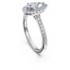 Anillo solitario Eternity Halo con diamantes cultivados en laboratorio, 1,3 quilates en total, forma de pera, oro blanco de 14K Anillo solitario Eternity Halo con diamantes cultivados en laboratorio, 1,3 quilates en total, forma de pera, oro blanco de 14K