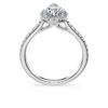 Anillo solitario Eternity Halo con diamantes cultivados en laboratorio, 1,3 quilates en total, forma de pera, oro blanco de 14K Anillo solitario Eternity Halo con diamantes cultivados en laboratorio, 1,3 quilates en total, forma de pera, oro blanco de 14K