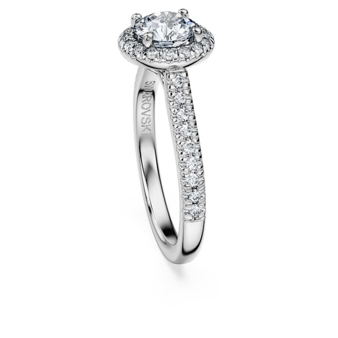 Anillo solitario Eternity Halo con diamantes cultivados en laboratorio, 1,33 quilates en total, forma redonda, oro blanco de 14 quilates Anillo solitario Eternity Halo con diamantes cultivados en laboratorio, 1,33 quilates en total, forma redonda, oro blanco de 14 quilates
