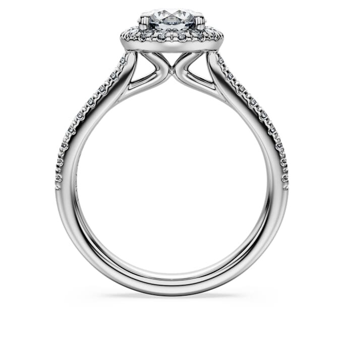 Anillo solitario Eternity Halo con diamantes cultivados en laboratorio, 1,33 quilates en total, forma redonda, oro blanco de 14 quilates Anillo solitario Eternity Halo con diamantes cultivados en laboratorio, 1,33 quilates en total, forma redonda, oro blanco de 14 quilates