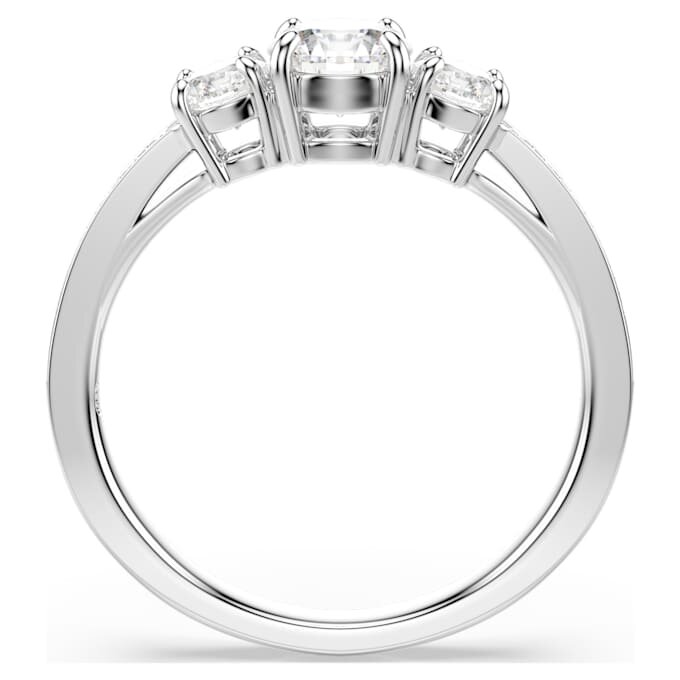 Anillo Stilla Attract de corte redondo, blanco, acabado plateado Anillo Stilla Attract de corte redondo, blanco, acabado plateado