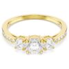 Anillo Stilla Attract de corte redondo, blanco, chapado en tono dorado Anillo Stilla Attract de corte redondo, blanco, chapado en tono dorado