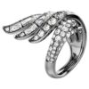 Anillo «Swan» de la colección Vienna, blanco, chapado en rutenio Anillo «Swan» de la colección Vienna, blanco, chapado en rutenio