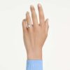 Anillo «Una» con motivo Angelic, cortes mixtos, corazón, blanco, chapado en rodio Anillo «Una» con motivo Angelic, cortes mixtos, corazón, blanco, chapado en rodio