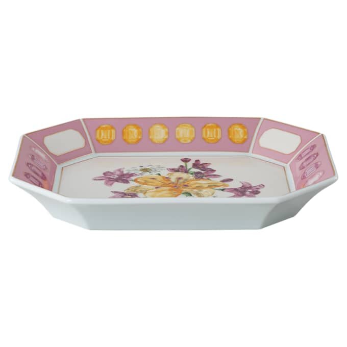 Bandeja Idyllia de porcelana, motivo de cristal, flores, grande, rosa Bandeja Idyllia de porcelana, motivo de cristal, flores, grande, rosa