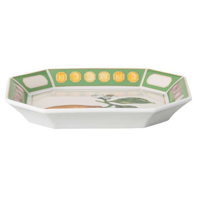 Bandeja Idyllia de porcelana, motivo de cristales, color limón, pequeña, multicolor Bandeja Idyllia de porcelana, motivo de cristales, color limón, pequeña, multicolor