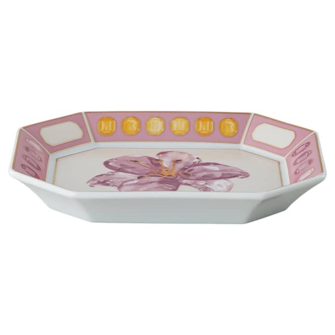 Bandeja Idyllia de porcelana, motivo de cristales, flor, pequeña, rosa Bandeja Idyllia de porcelana, motivo de cristales, flor, pequeña, rosa