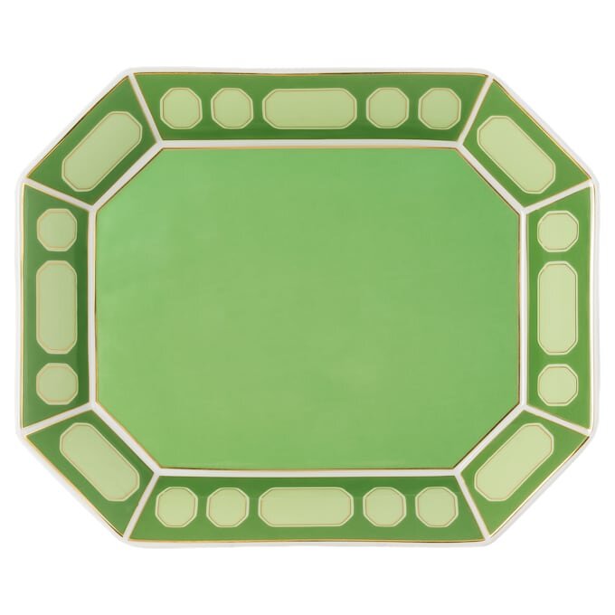 Bandeja Signum de porcelana, grande, verde Bandeja Signum de porcelana, grande, verde