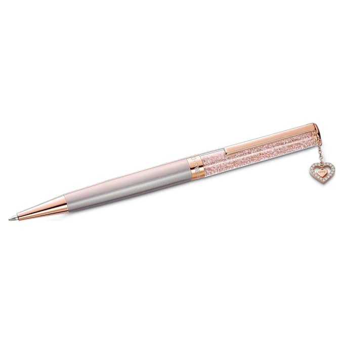 Bolígrafo Crystalline con forma de corazón, tono oro rosa, lacado en rosa, chapado en tono oro rosa Bolígrafo Crystalline con forma de corazón, tono oro rosa, lacado en rosa, chapado en tono oro rosa