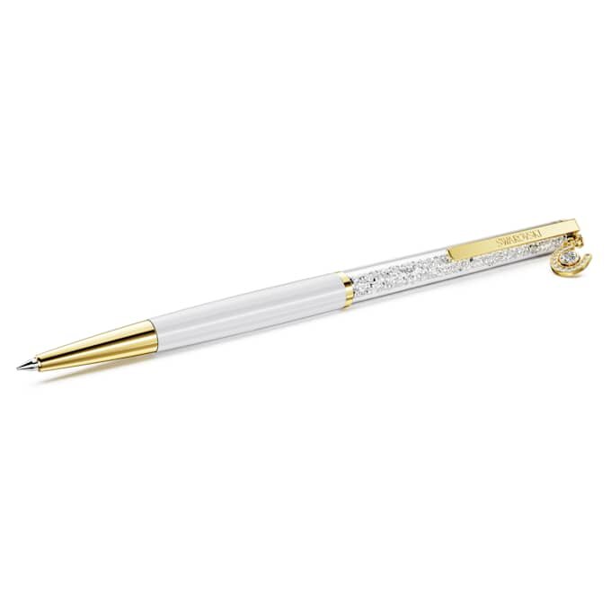 Bolígrafo Crystalline Horse Shoe, blanco, lacado en blanco, chapado en tono dorado Bolígrafo Crystalline Horse Shoe, blanco, lacado en blanco, chapado en tono dorado