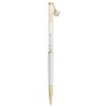 Bolígrafo Crystalline Horse Shoe, blanco, lacado en blanco, chapado en tono dorado Bolígrafo Crystalline Horse Shoe, blanco, lacado en blanco, chapado en tono dorado