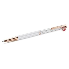 Bolígrafo Crystalline Ladybug, blanco, lacado en rojo, chapado en tono oro rosa