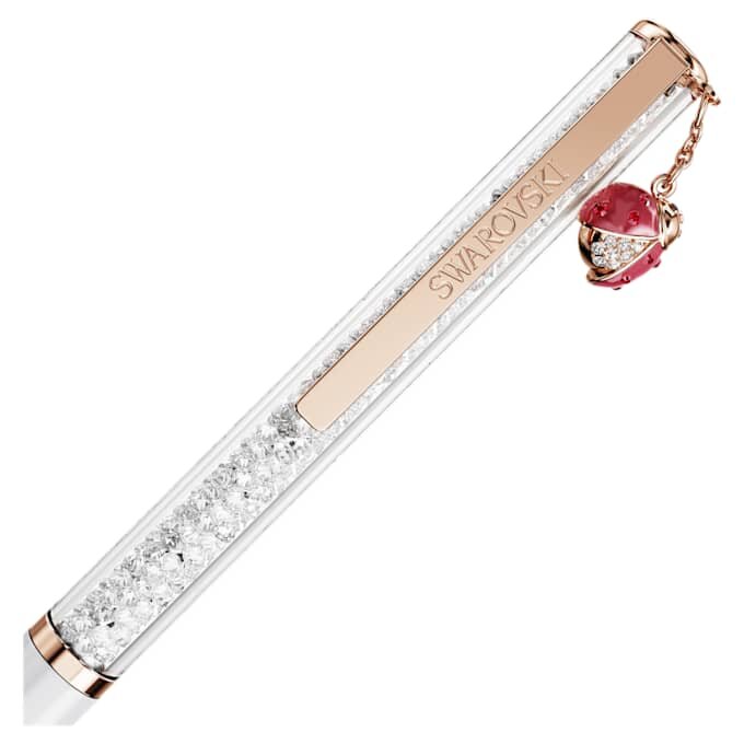 Bolígrafo Crystalline Ladybug, blanco, lacado en rojo, chapado en tono oro rosa Bolígrafo Crystalline Ladybug, blanco, lacado en rojo, chapado en tono oro rosa
