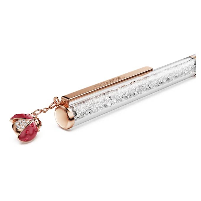 Bolígrafo Crystalline Ladybug, blanco, lacado en rojo, chapado en tono oro rosa Bolígrafo Crystalline Ladybug, blanco, lacado en rojo, chapado en tono oro rosa