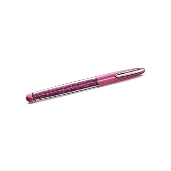 Bolígrafo roller Crystalline rosa, cromado Bolígrafo roller Crystalline rosa, cromado