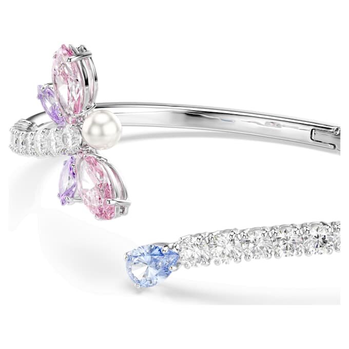 Brazalete Ariana Grande X Swarovski con cortes variados, libélula, multicolor, chapado en rodio Brazalete Ariana Grande X Swarovski con cortes variados, libélula, multicolor, chapado en rodio