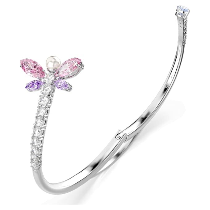 Brazalete Ariana Grande X Swarovski con cortes variados, libélula, multicolor, chapado en rodio Brazalete Ariana Grande X Swarovski con cortes variados, libélula, multicolor, chapado en rodio