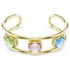 Brazalete Chroma con corte en cojín, multicolor, chapado en tono dorado