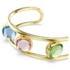 Brazalete Chroma con corte en cojín, multicolor, chapado en tono dorado