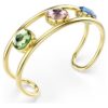 Brazalete Chroma con corte en cojín, multicolor, chapado en tono dorado