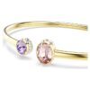 Brazalete Chroma con cortes variados, multicolor, chapado en tono dorado