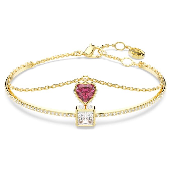 Brazalete Chroma con forma de corazón, rojo, chapado en tono dorado Brazalete Chroma con forma de corazón, rojo, chapado en tono dorado