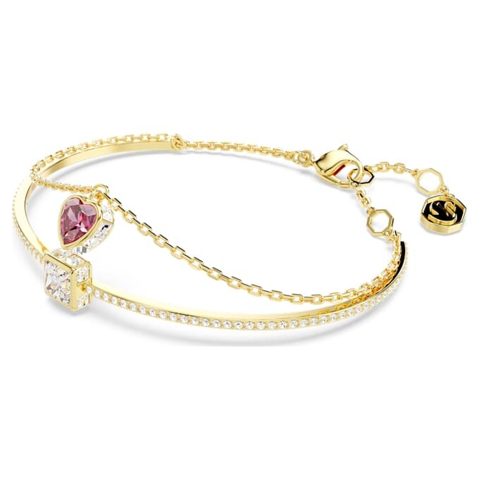 Brazalete Chroma con forma de corazón, rojo, chapado en tono dorado Brazalete Chroma con forma de corazón, rojo, chapado en tono dorado