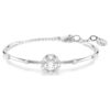Brazalete Constella con corte redondo, piedra danzante, blanco, chapado en rodio Brazalete Constella con corte redondo, piedra danzante, blanco, chapado en rodio
