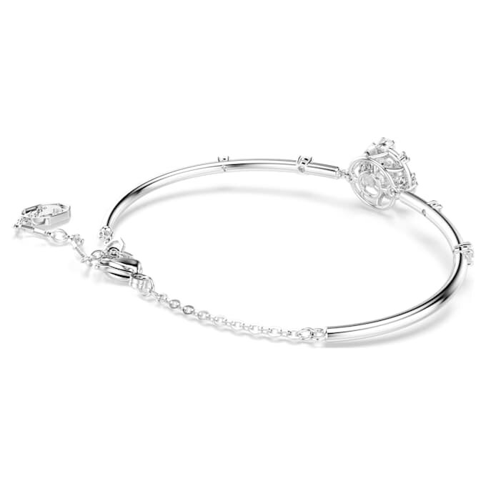 Brazalete Constella con corte redondo, piedra danzante, blanco, chapado en rodio Brazalete Constella con corte redondo, piedra danzante, blanco, chapado en rodio