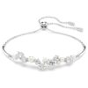 Brazalete Constella con perlas de cristal, cortes redondos, blanco, chapado en rodio Brazalete Constella con perlas de cristal, cortes redondos, blanco, chapado en rodio