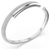 Brazalete Dextera con cierre magnético, blanco, chapado en rodio