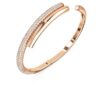 Brazalete Dextera con cierre magnético, blanco, chapado en tono oro rosa
