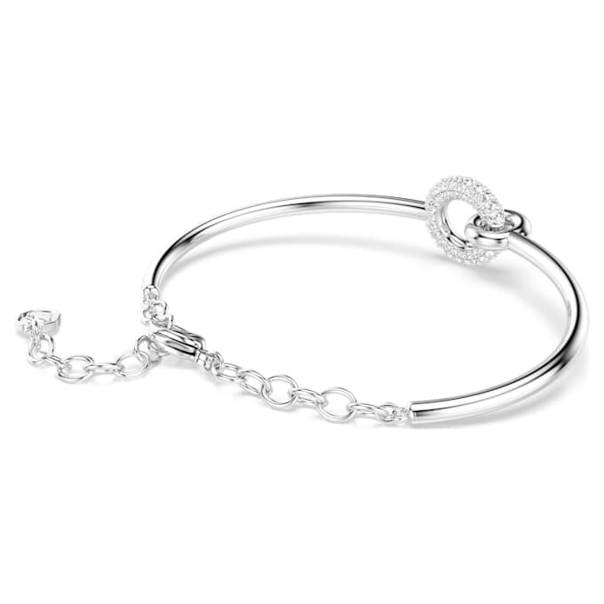 Brazalete Dextera de corte redondo, blanco, chapado en rodio Brazalete Dextera de corte redondo, blanco, chapado en rodio