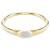 Brazalete Dextera de corte redondo, blanco, chapado en tono dorado