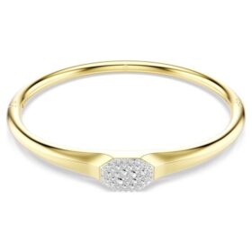 Brazalete Dextera de corte redondo, blanco, chapado en tono dorado Brazalete Dextera de corte redondo, blanco, chapado en tono dorado