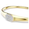 Brazalete Dextera de corte redondo, blanco, chapado en tono dorado