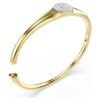 Brazalete Dextera de corte redondo, blanco, chapado en tono dorado