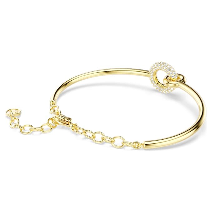 Brazalete Dextera de corte redondo, blanco, chapado en tono dorado Brazalete Dextera de corte redondo, blanco, chapado en tono dorado